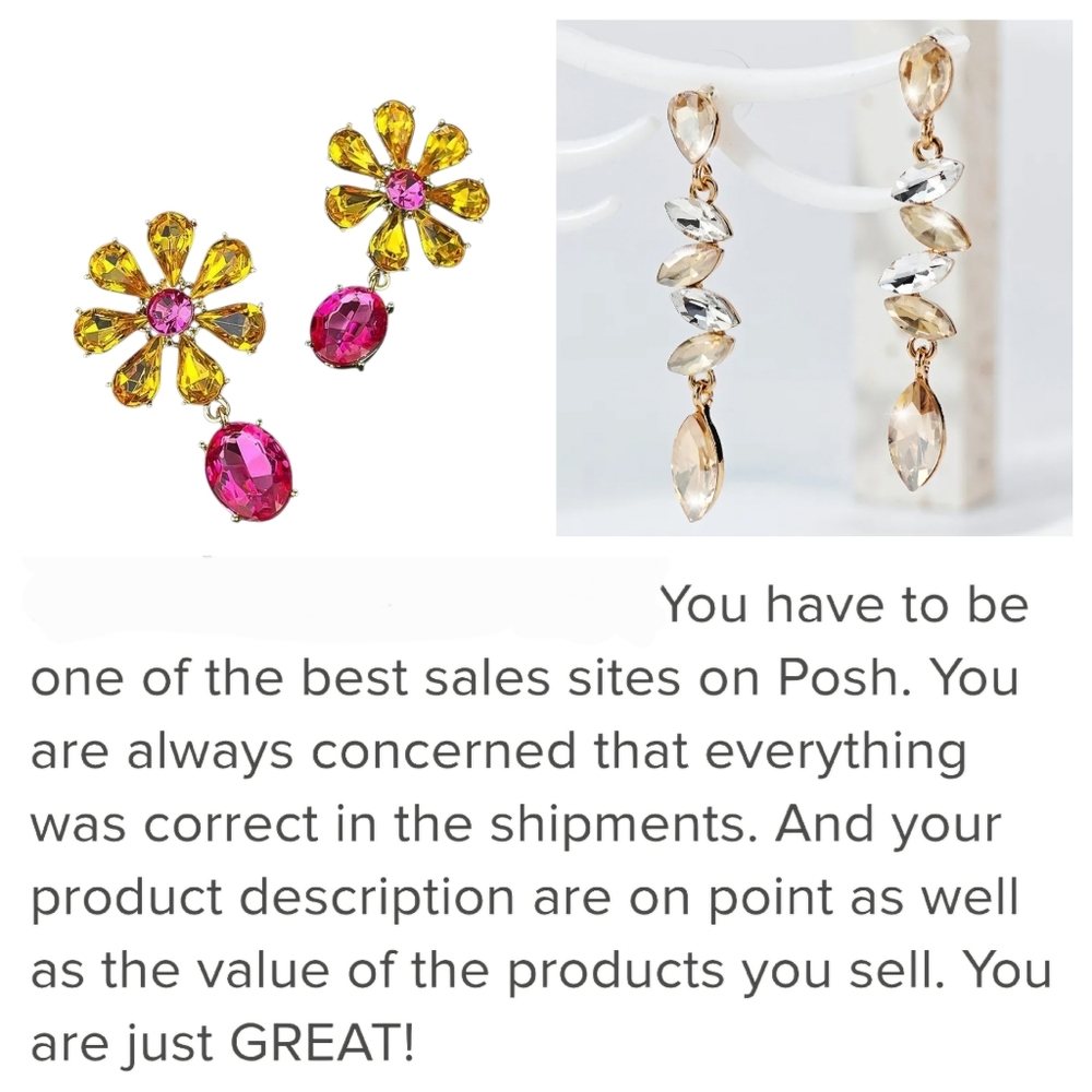 Iridescent Multicolor Drop Dangle Earrings - Picture 4 of 10